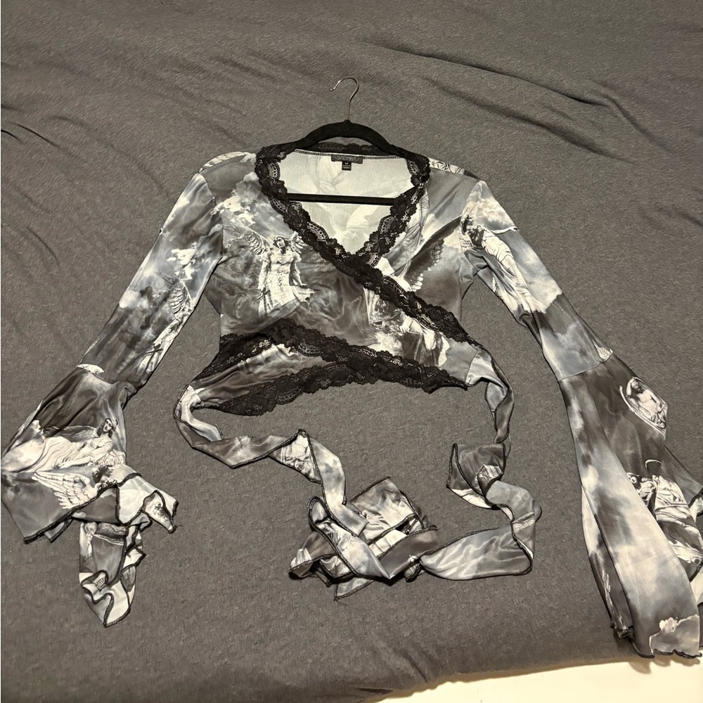 Dollskill Mesh Wrap Top